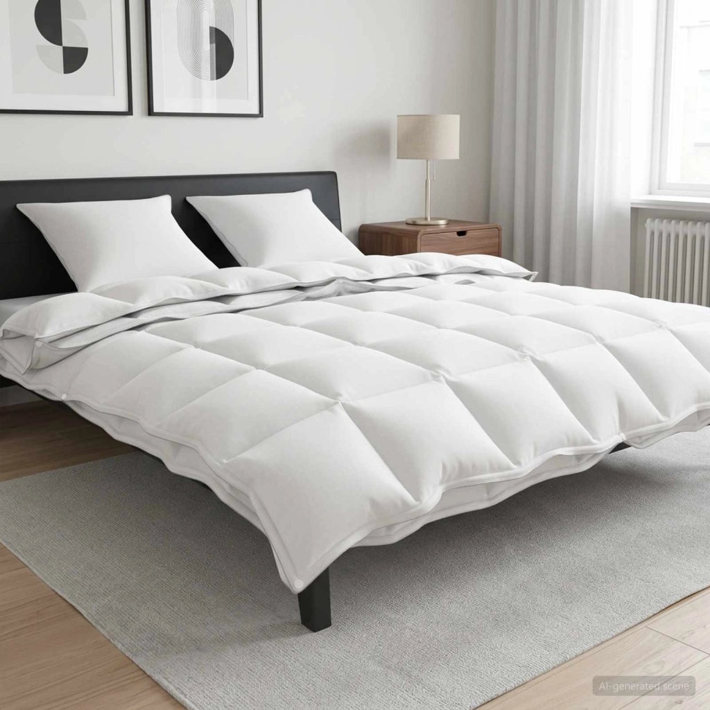 Set di Piumoni 3 pz 200 x 240 cm Tutte le stagioni Bambù Bianco 3432919