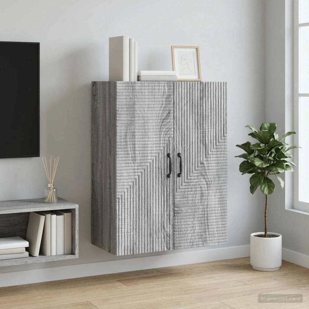 Mobiletto a muro Sonoma grigio 66 x 34,5 x 90 cm 898571