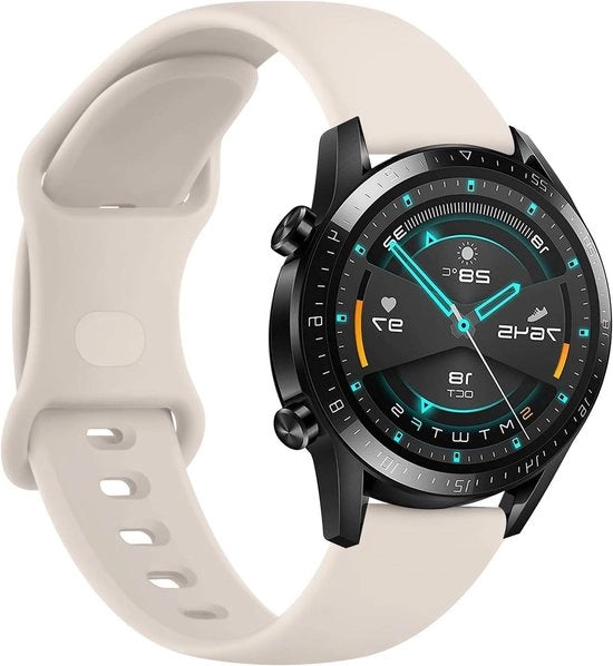 Bracciale in silicone per orologi intelligenti - 22 mm larghezza - Compatibile con Huawei e Galaxy Watch - Nero