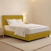 Harlow, Letto Piazza e Mezza Sfoderabile Made in Italy, Giallo Ocra