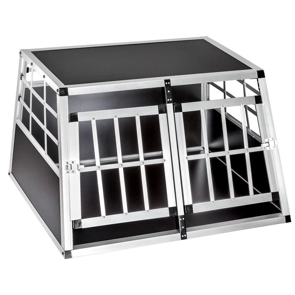 Gabbia/trasportino mobile in alluminio per cani 89 cm doppia 08_0000509