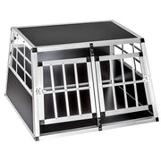 Gabbia/trasportino mobile in alluminio per cani 89 cm doppia 08_0000509
