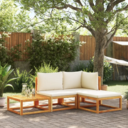 Set di divani da giardino 4 pezzi con cuscini in legno di acacia e corda 3278847