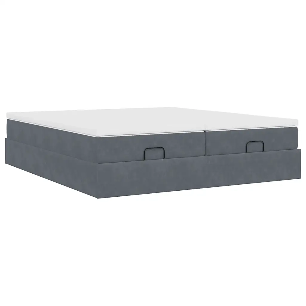 Struttura Letto Pouf con Materassi 160x200 cm in Velluto 3311256