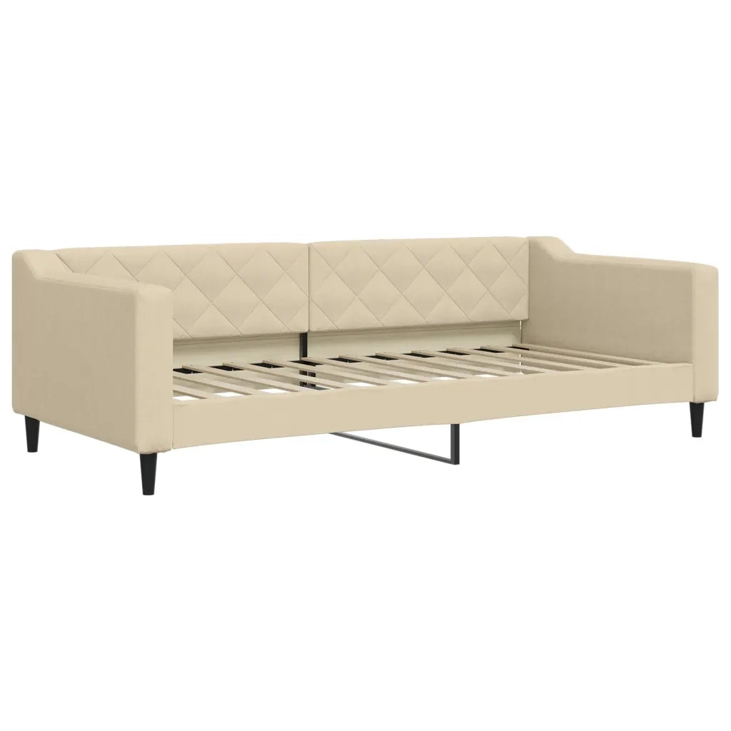Divano Letto con Materasso Crema 90x200 cm in Tessuto 3197412