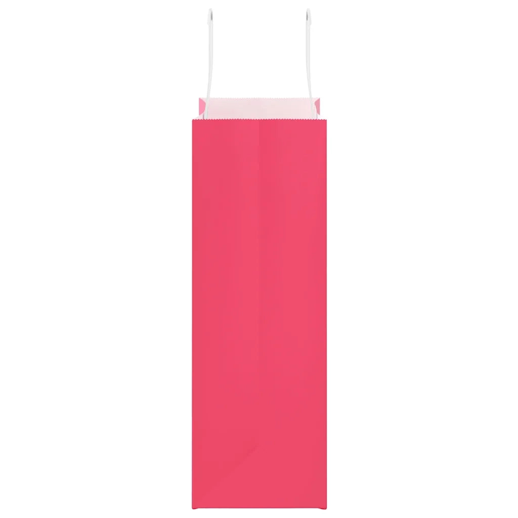 Sacchetti di Carta 50 pz con Manici Rosa 21x11x31 cm