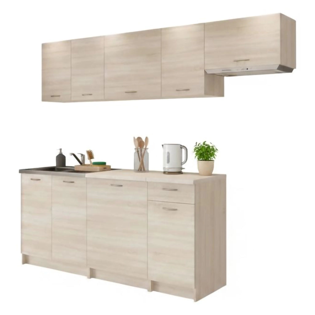 Cucinino Elettrodomestici non inclusi, Urzulei, Cucina Modulabile, Marrone Rovere
