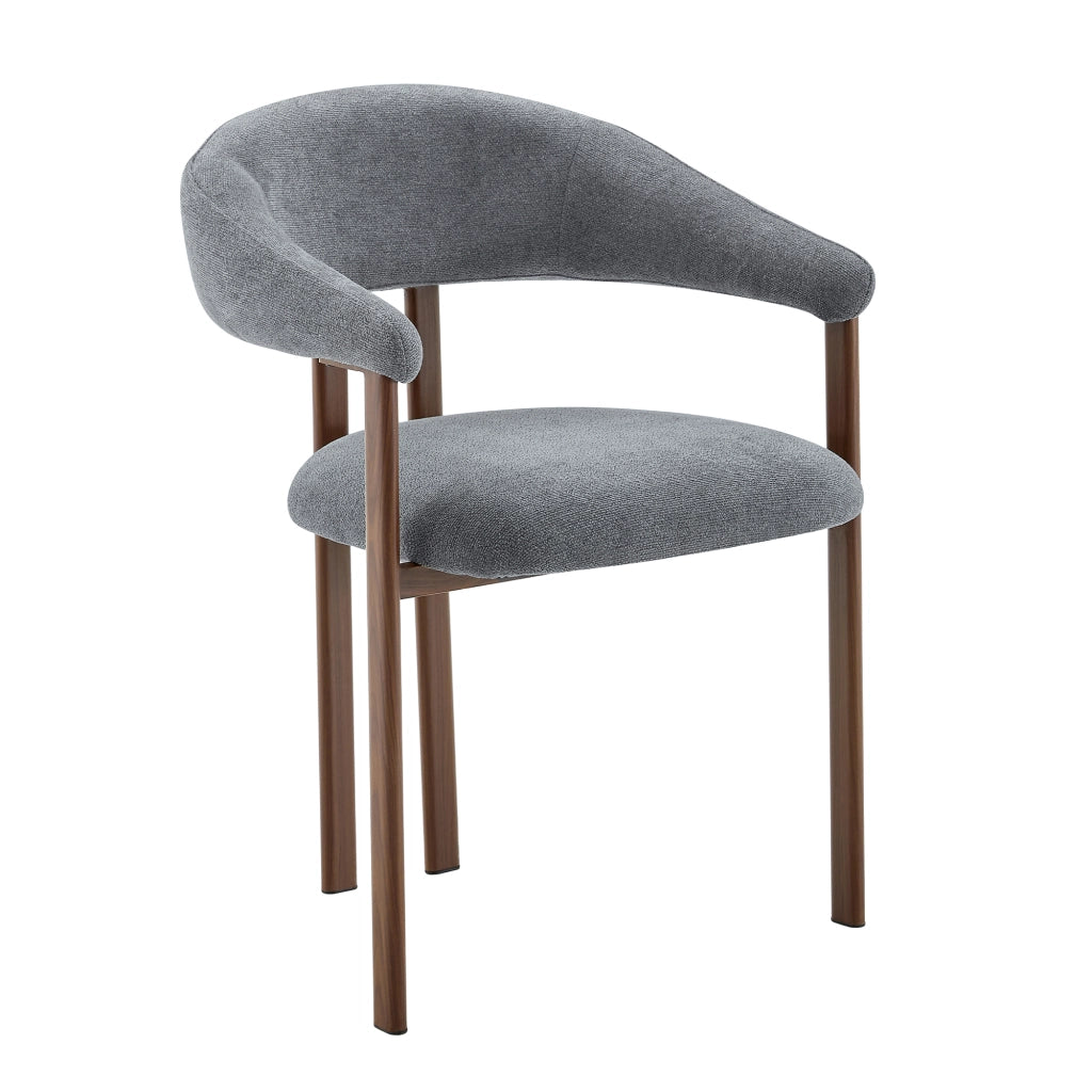 Set 2 Sedie da Pranzo in Tessuto ¨C Xylo ¨C Gambe in Metallo, Grigio