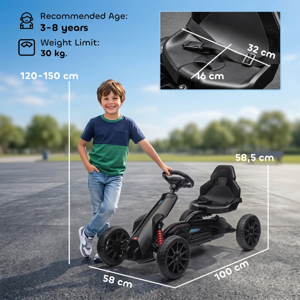 Go-Kart Bambini Regolabile ¨C Zephmum ¨C Nero