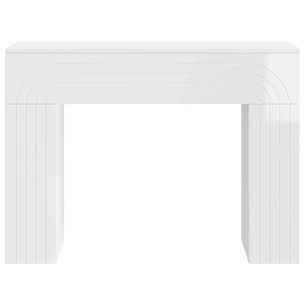 Tavolino da salotto Bianco Lucido 102 x 35 x 75 cm 899931