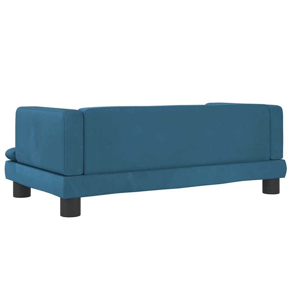 Cuccia per cani a forma di cesto comoda 80 x 45 x 30 cm in velluto blu 02_0042954