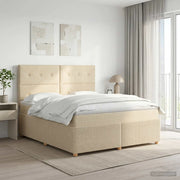 Letto box spring con materasso Crema 180 x 200 cm Tessuto 3454457