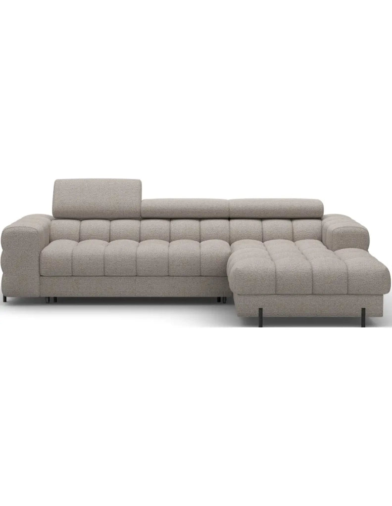 Divano angolare destro convertibile Beige mélange stile contemporaneo 285x99x181cm FILTRO