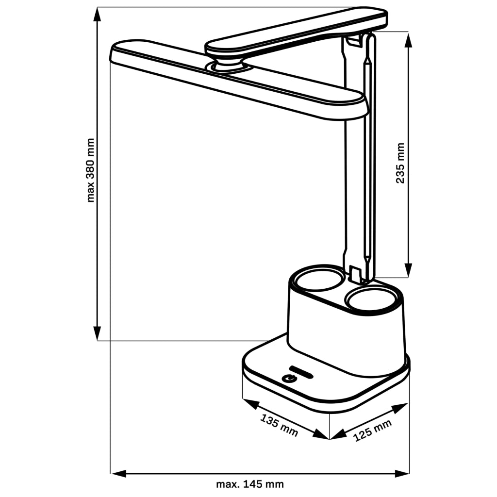 Lampada da scrivania LED nera 4000K dimmer Polux BARI