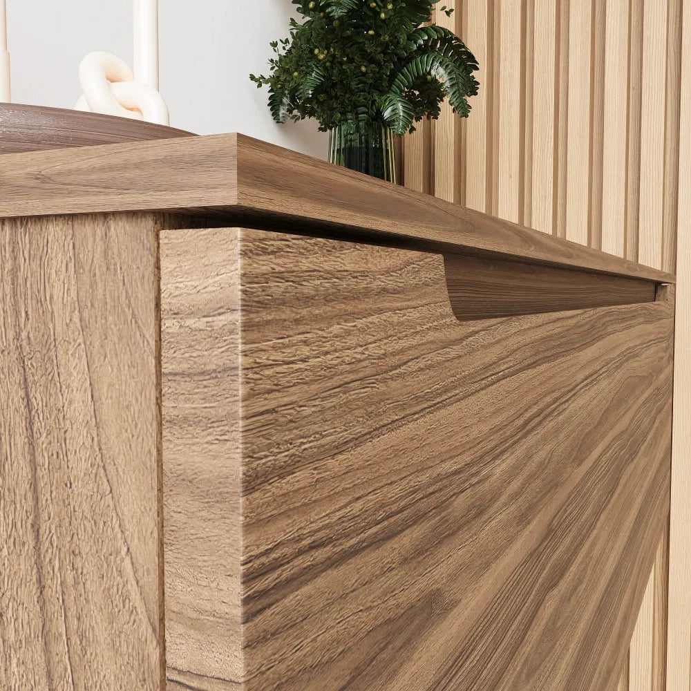 Cassettone scorrevole 100cm rovere scuro chiusura soft-close | Bako