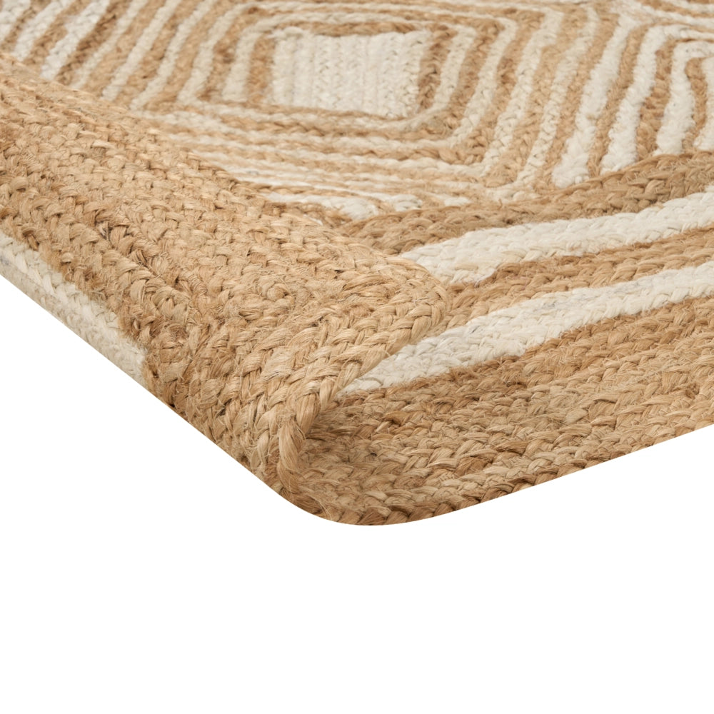 Tappeto area Beige Juta 200 x 300 cm Tessile intrecciato fatto a mano in stile boho naturale