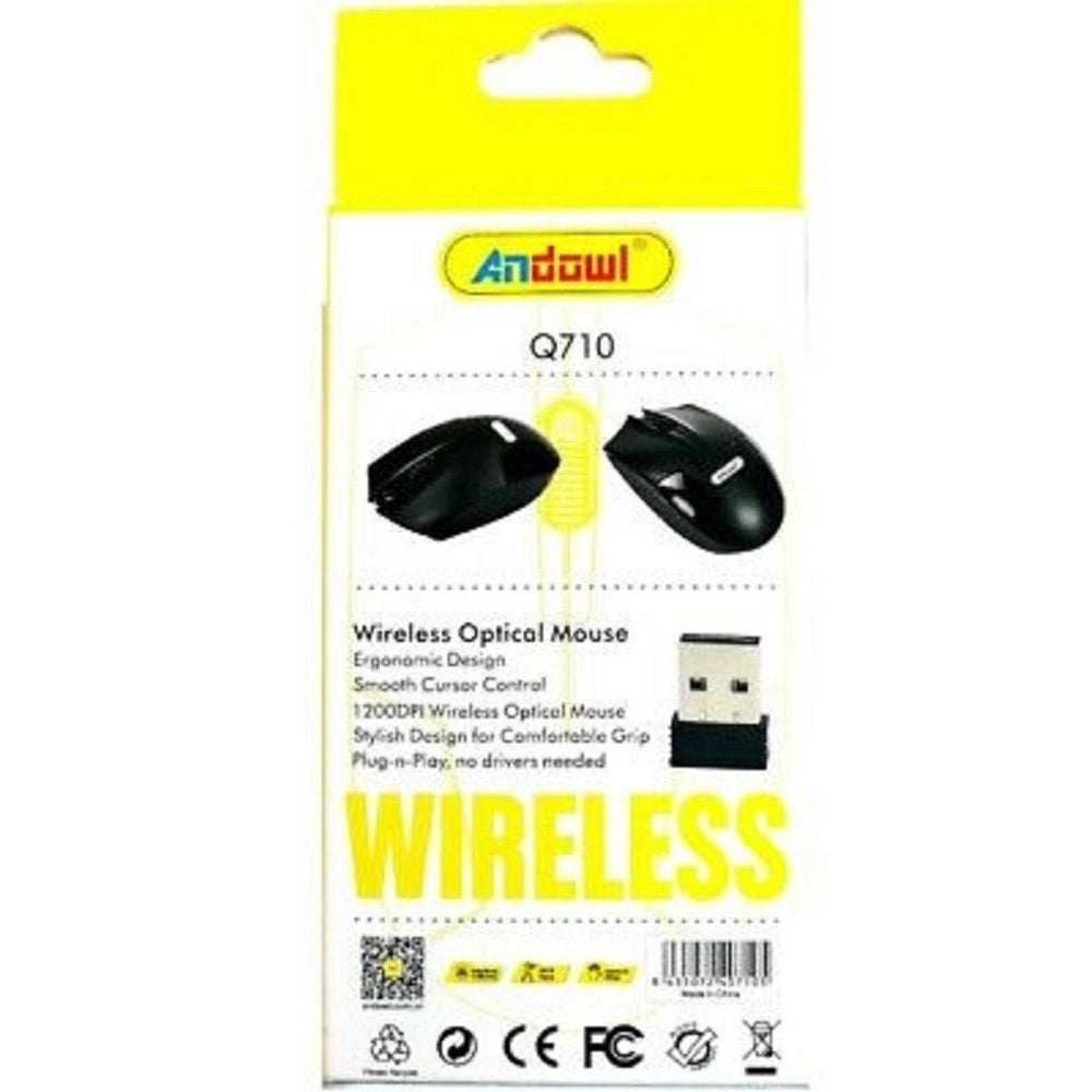 Trade Shop - Mouse Ottico Wireless Q710 Senza Fili Usb Per Notebook Pc Computer 1200dpi 2,4ghz -