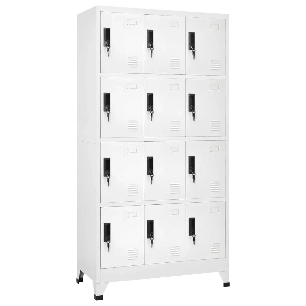 Armadietto con Serratura Bianco 90x45x180 cm in Acciaio cod mxl 52190