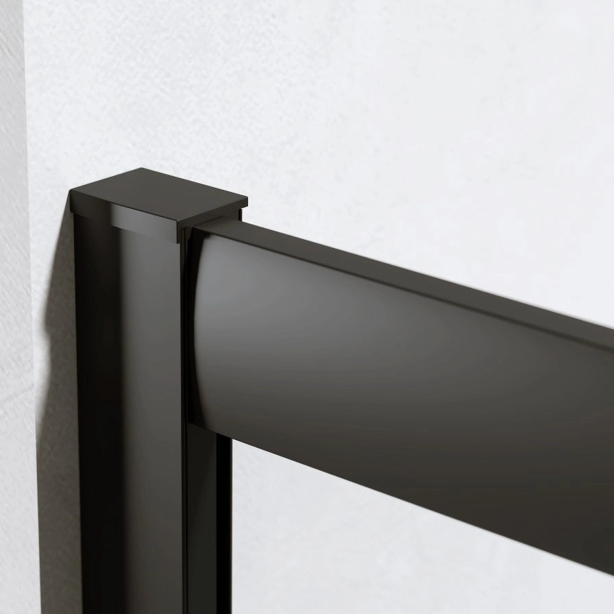Box doccia 70x70 cm h190 Scorrevole Profili Nero Opaco Vetro Trasparente| Neat