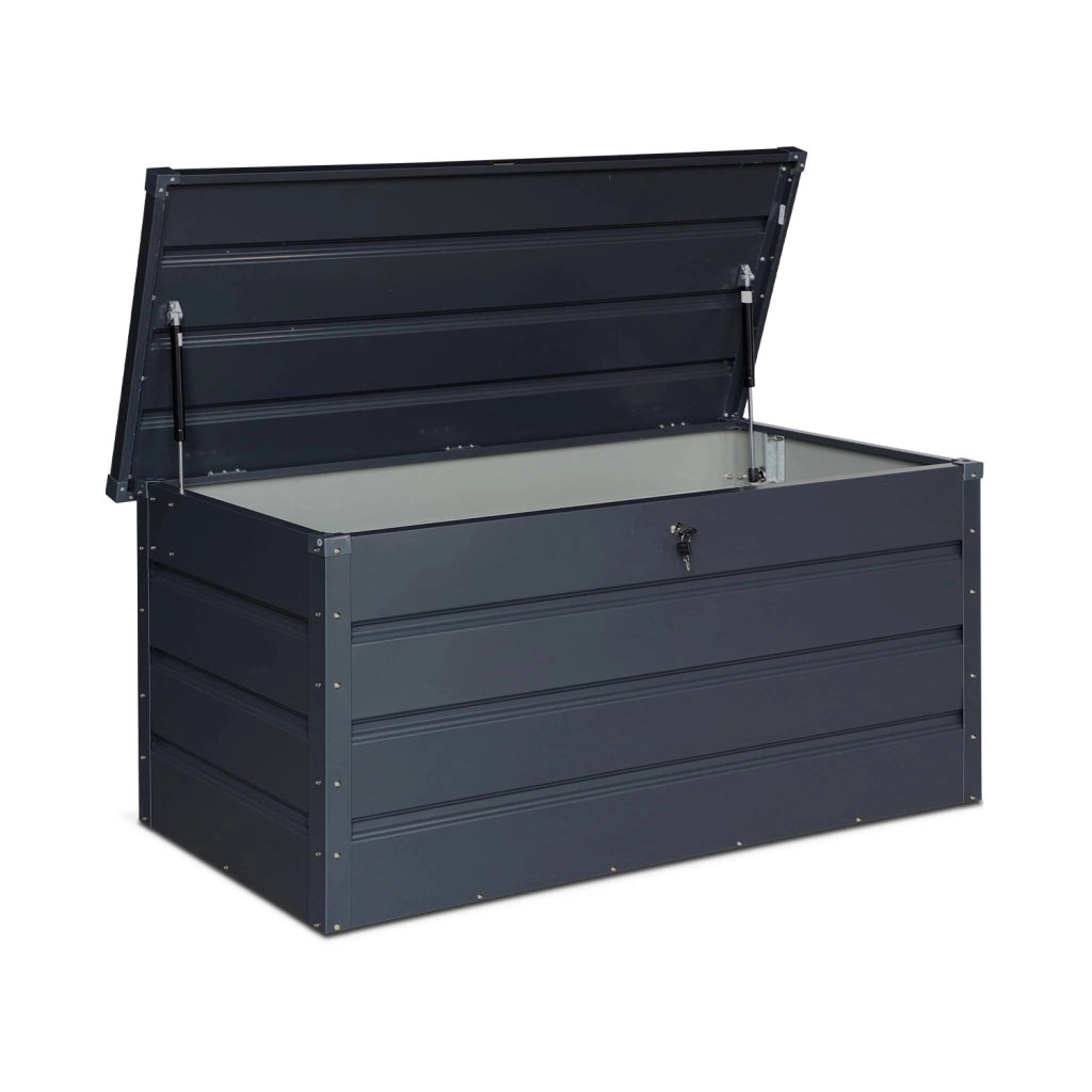 Baule da giardino in metallo, 385l, antracite