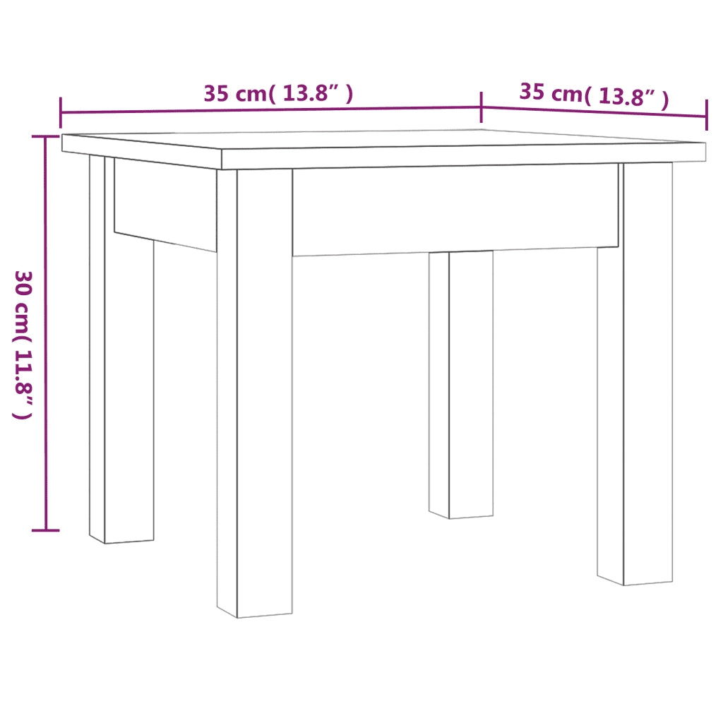 Tavolino da Salotto Grigio 35x35x30 cm Legno Massello di Pino 814221