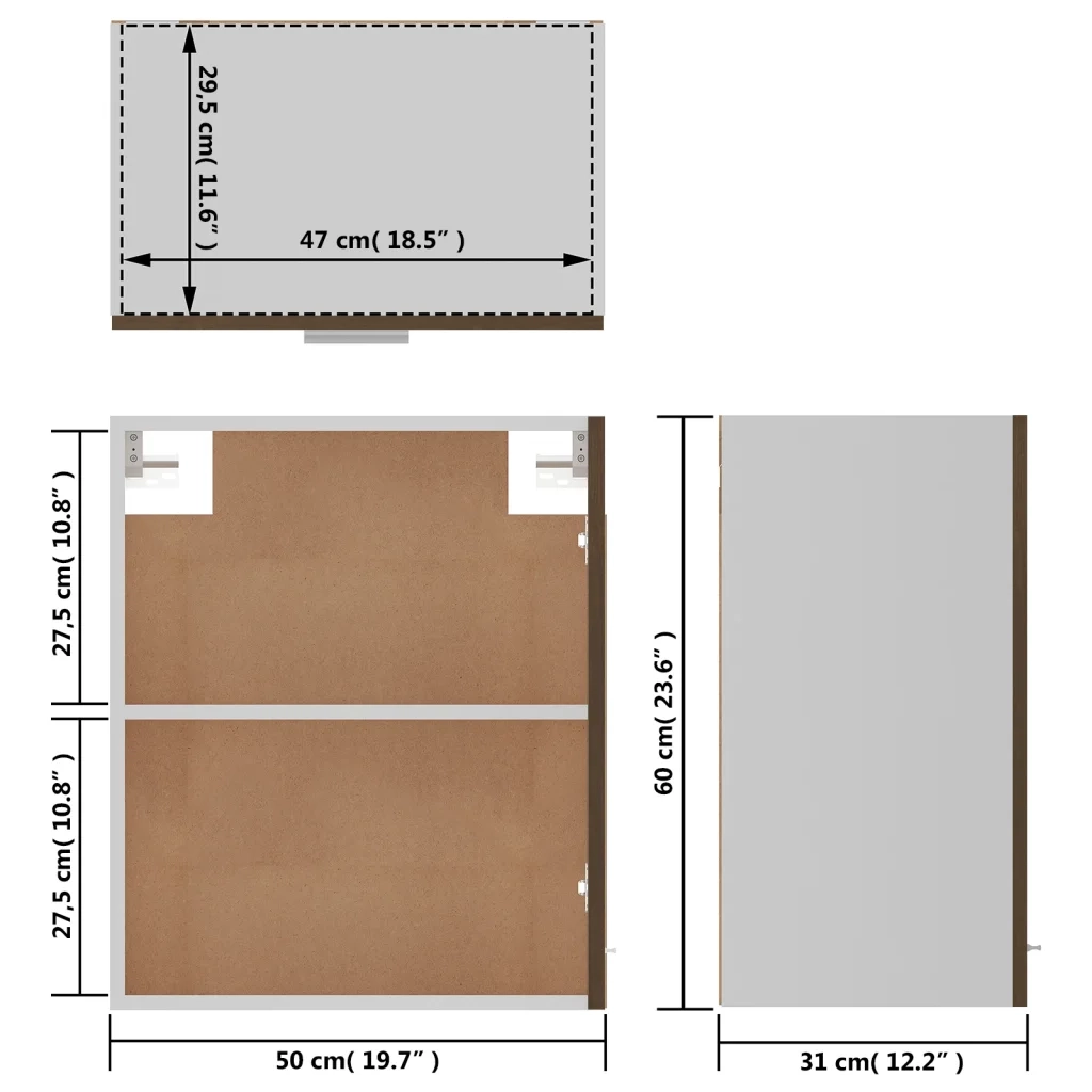 Mobile Pensile “Lyon” Rovere Marrone 50x31x60 cm 815587