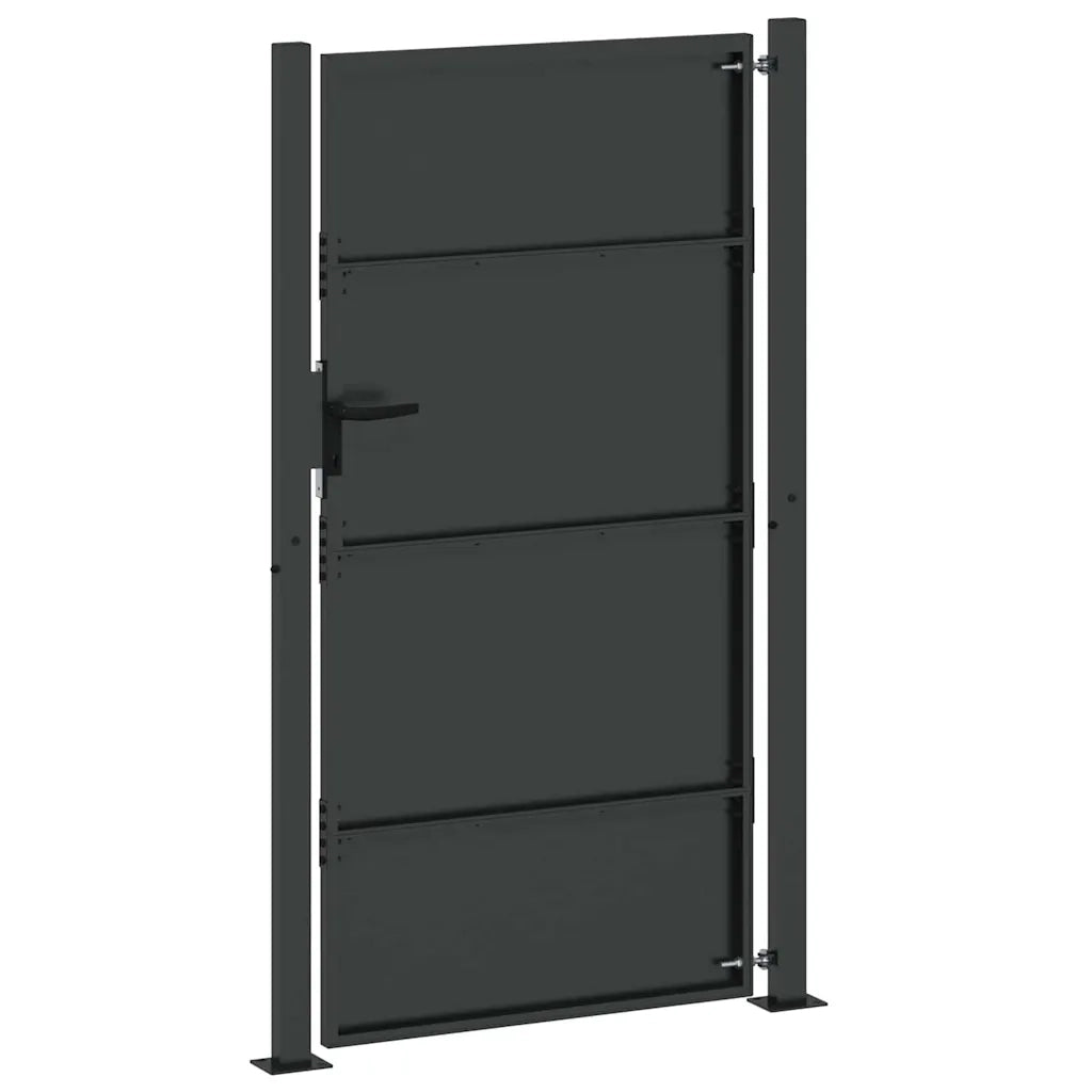 vidaXL Cancello da giardino con blocco Nero 105 x 200 cm