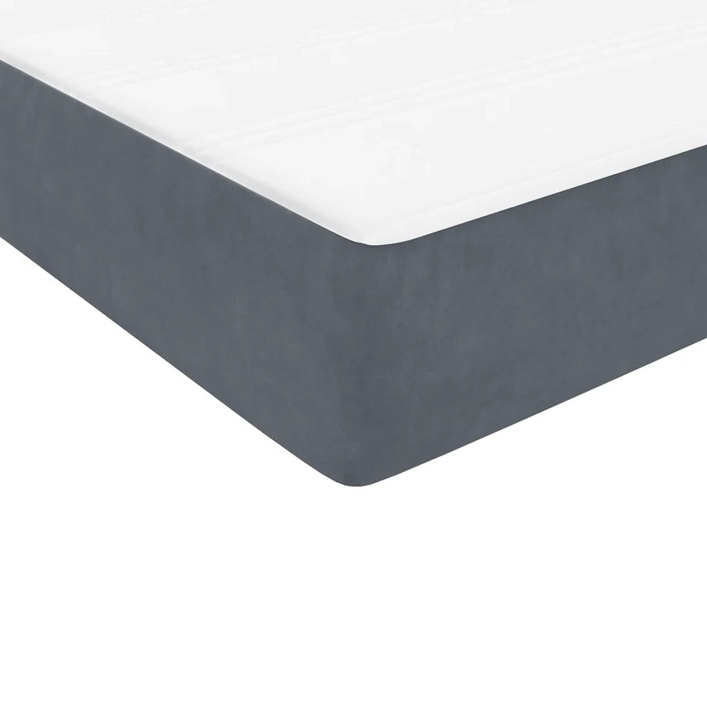 Letto a Molle con Materasso e LED Grigio Scuro 80x210 cm Velluto 3317050