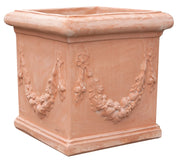 Biscottini Vaso cubo festonato in Terracotta 100% Made in Italy interamente Lavorata a Mano