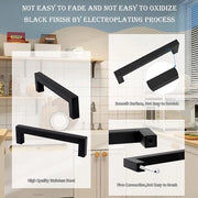 Set di 10 Maniglie in Acciaio Inossidabile - Distanza di 160 mm tra le Viti, Inclusi 40 Viti - Design Quadrato Moderno per Porte, Armadi e Cassetti