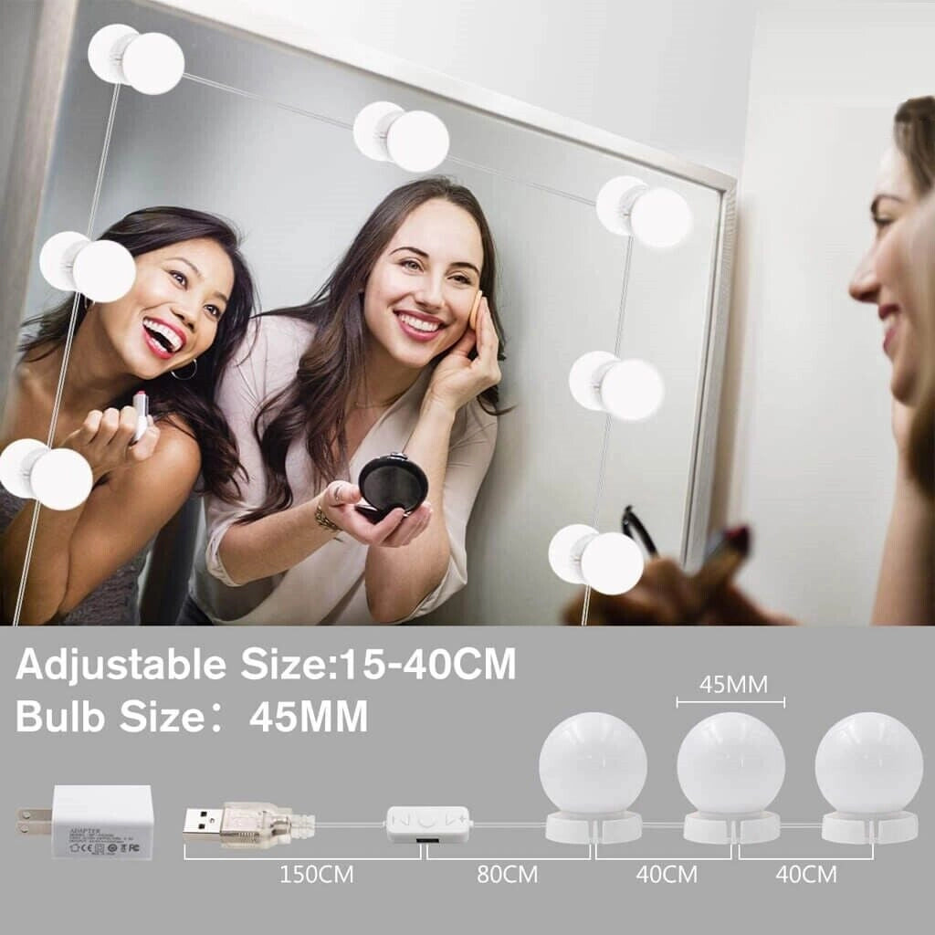 Luci da specchio trucco stile Hollywood lampadine led dimmerabili - set 10PZ