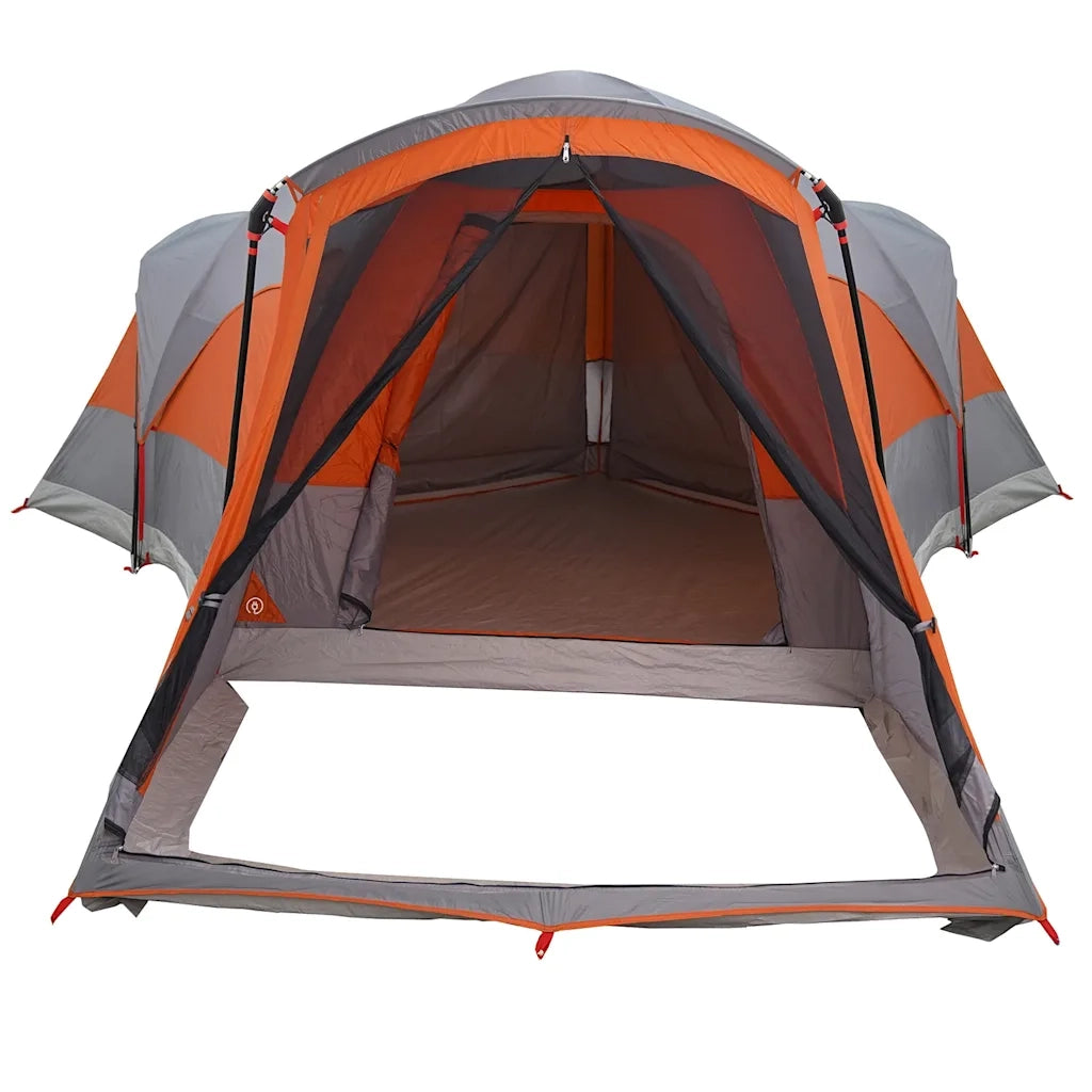 Tenda Familiare a Tunnel 8Persone Grigia Arancione Impermeabile 4009554