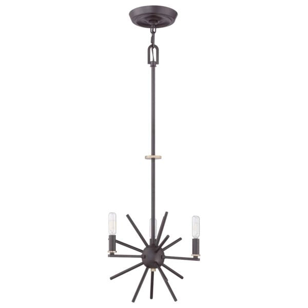 Lampadario moderno Carnegie bronzo western 3xE14 60W Quoizel