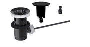 Scarico per lavabo e bidet del bagno, modello pop up in acciaio inox 304 – spazzolato con tappo REVO grande Colore: Nero opaco
