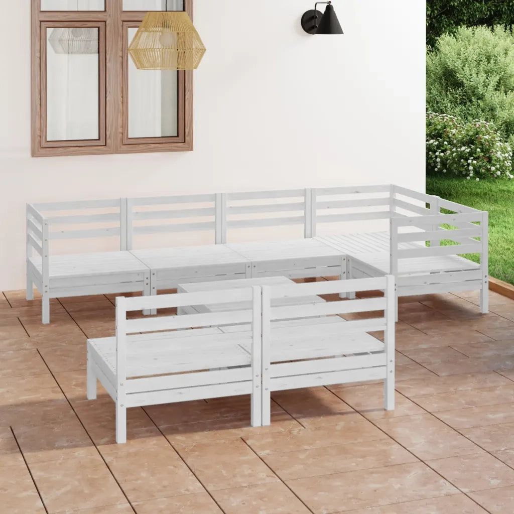 Set Divani da Giardino 8 pz in Legno Massello di Pino Bianco  cod mxl 44701