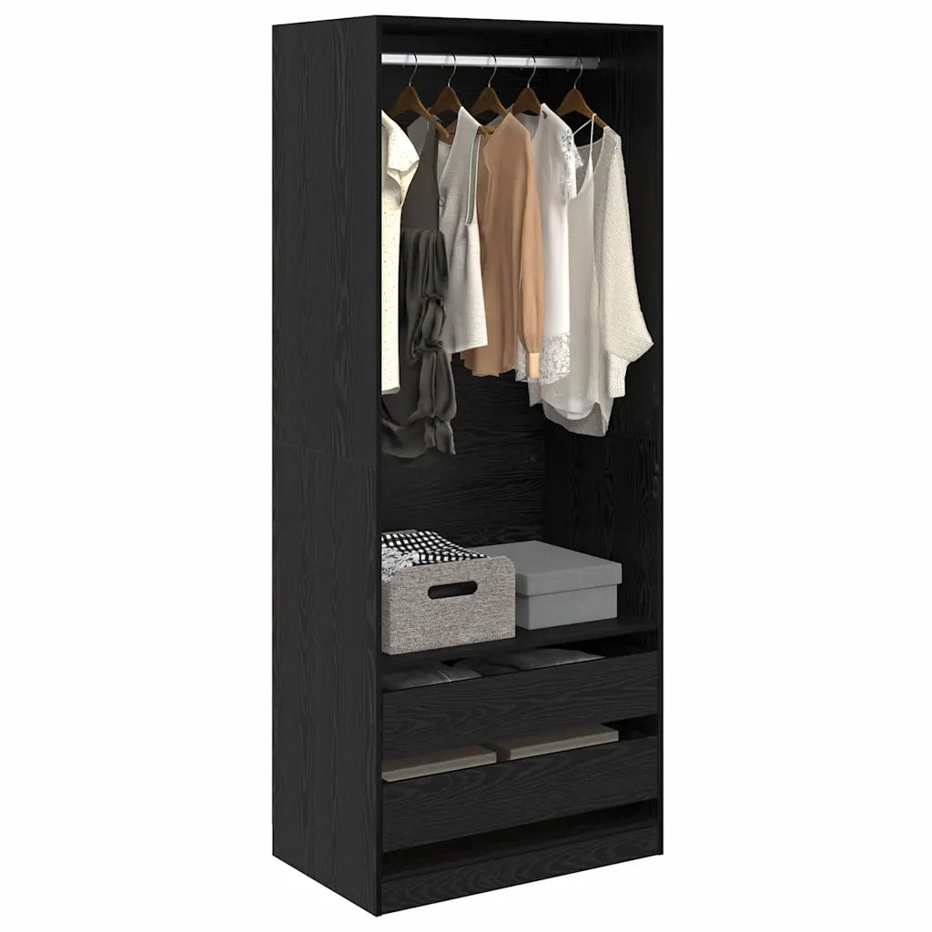 Guardaroba Rovere Nero 80 x 50 x 200 cm Legno multistrato