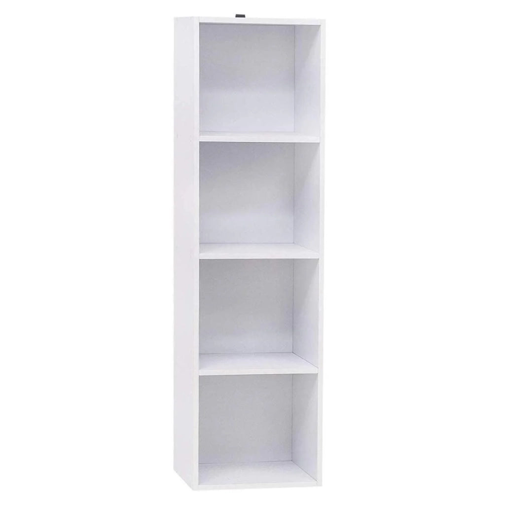 Libreria in legno con 4 ripiani a cubo 106 cm bianco 19_0000388