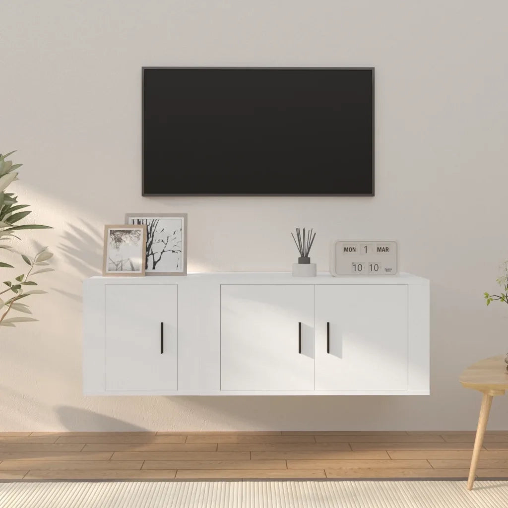 Set di Mobili Porta TV 2 pz-Set di 2 Credenza per TV Bianco in Legno Multistrato 766760