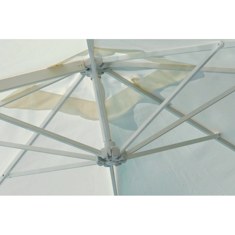 Ombrellone 3X3 Palo Laterale Bianco - Maniglia - Telo Bianco Moia