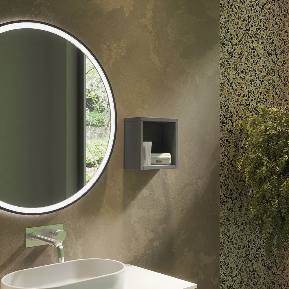 Pensile bagno a giorno sospeso 25x25cm color grigio opaco| Moor