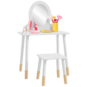 Toeletta Bambini con Specchio e Sgabello ¨C Xylo ¨C Bianco Semplice +3 Anni