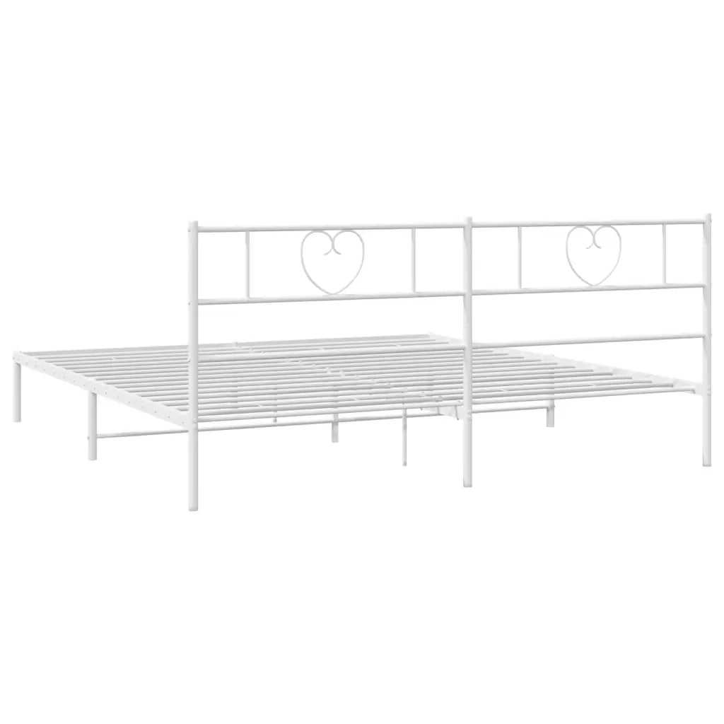 Letto matrimoniale | Letto per adulti | Giroletto con Testiera Metallo Bianco 200x200 cm