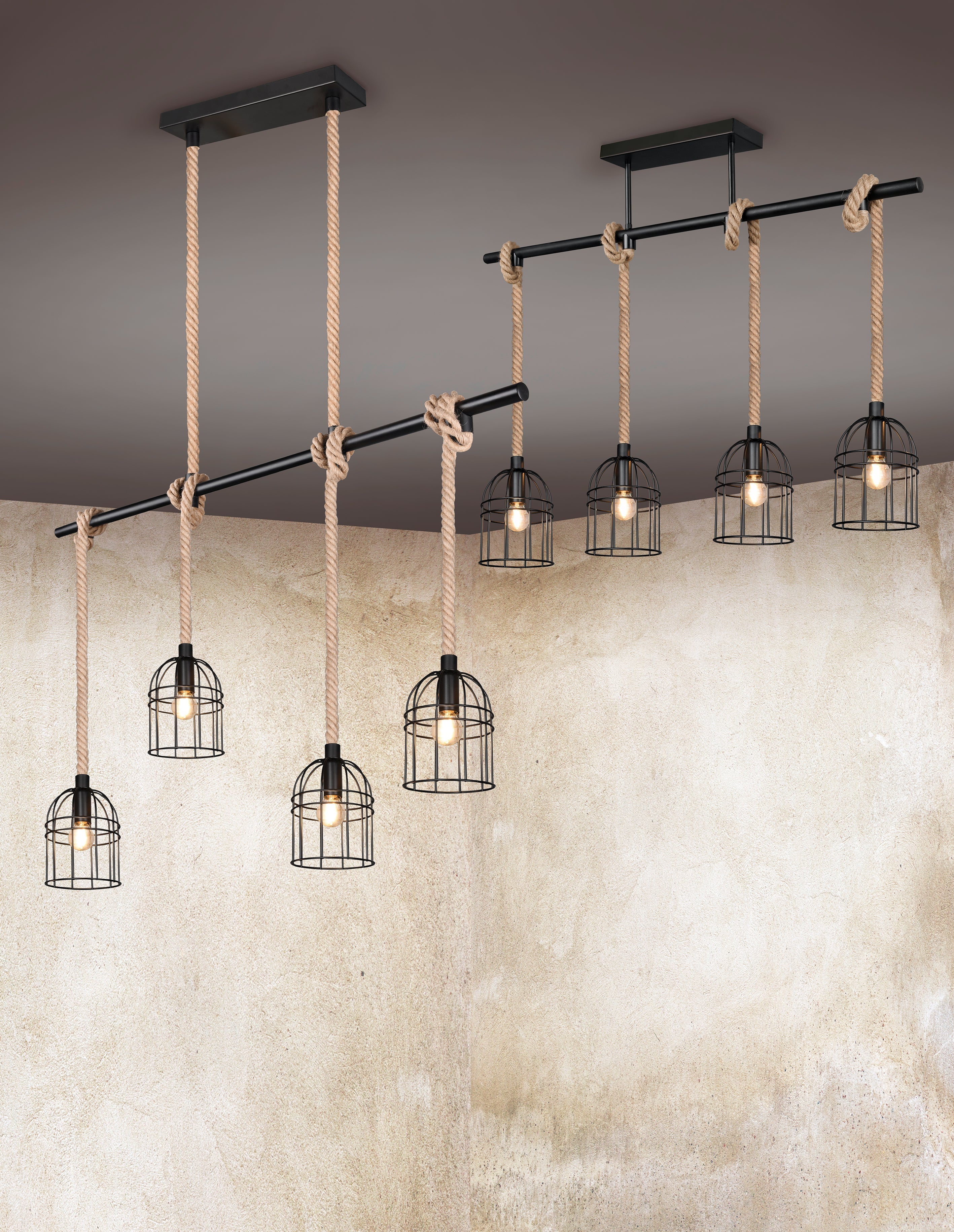 Lampada a Sospensione da Interno   in Metallo Nero Opaco