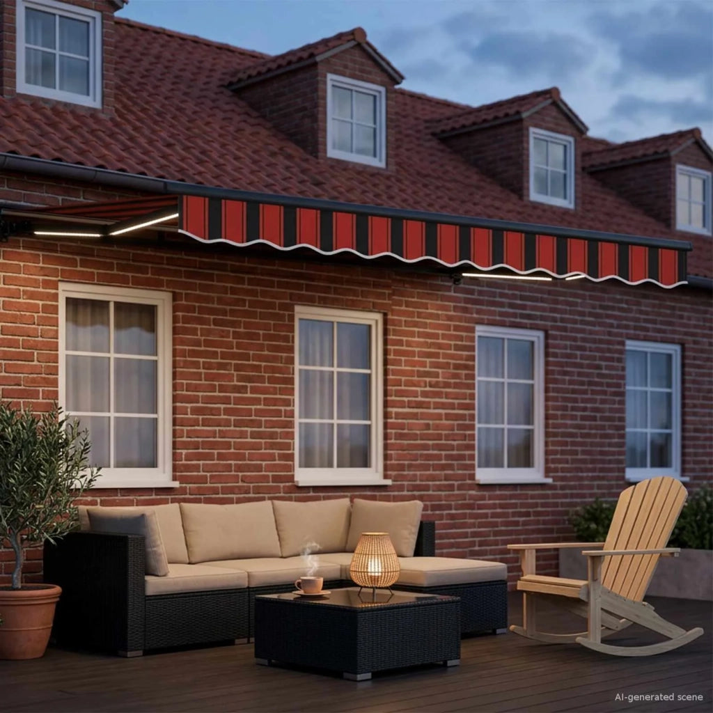 Cornice per Tenda Manuale con LED 3,5 x 2 m