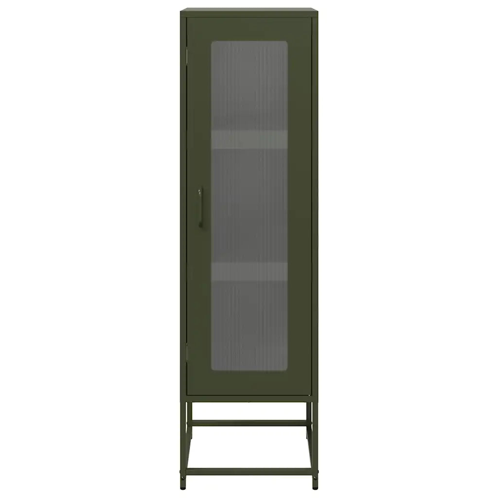 Credenza Verde Oliva 36x39x123 cm Acciaio Laminato a Freddo