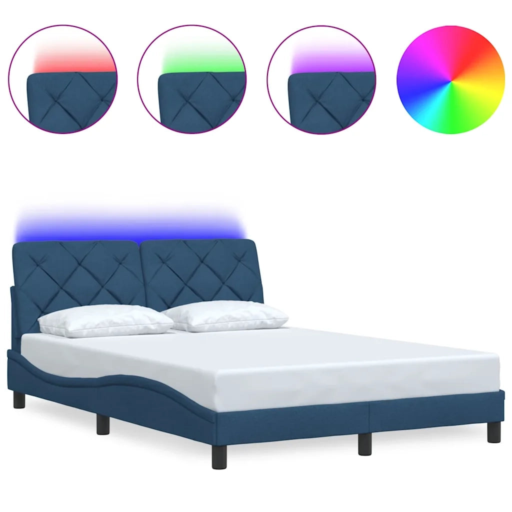 Giroletto con LED senza Materasso Blu 140x190 cm in Tessuto 3310670