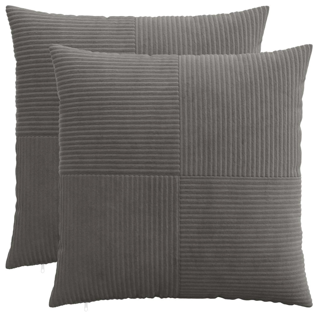 Federa 2 pcs ALMELO Grigio Scuro 80 x 80 cm corduroy 915687