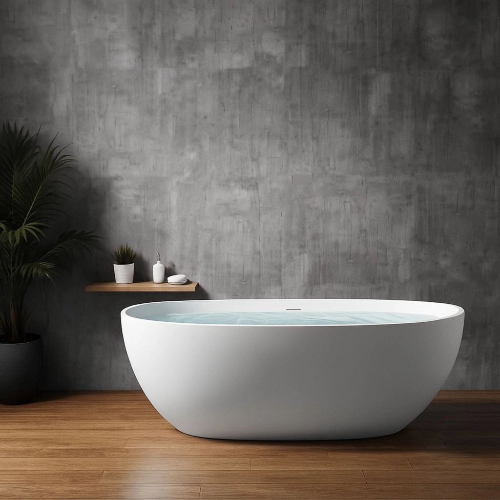 Vasca da bagno free standing silja artificial stone bianco opaco matt *** confezione 1
