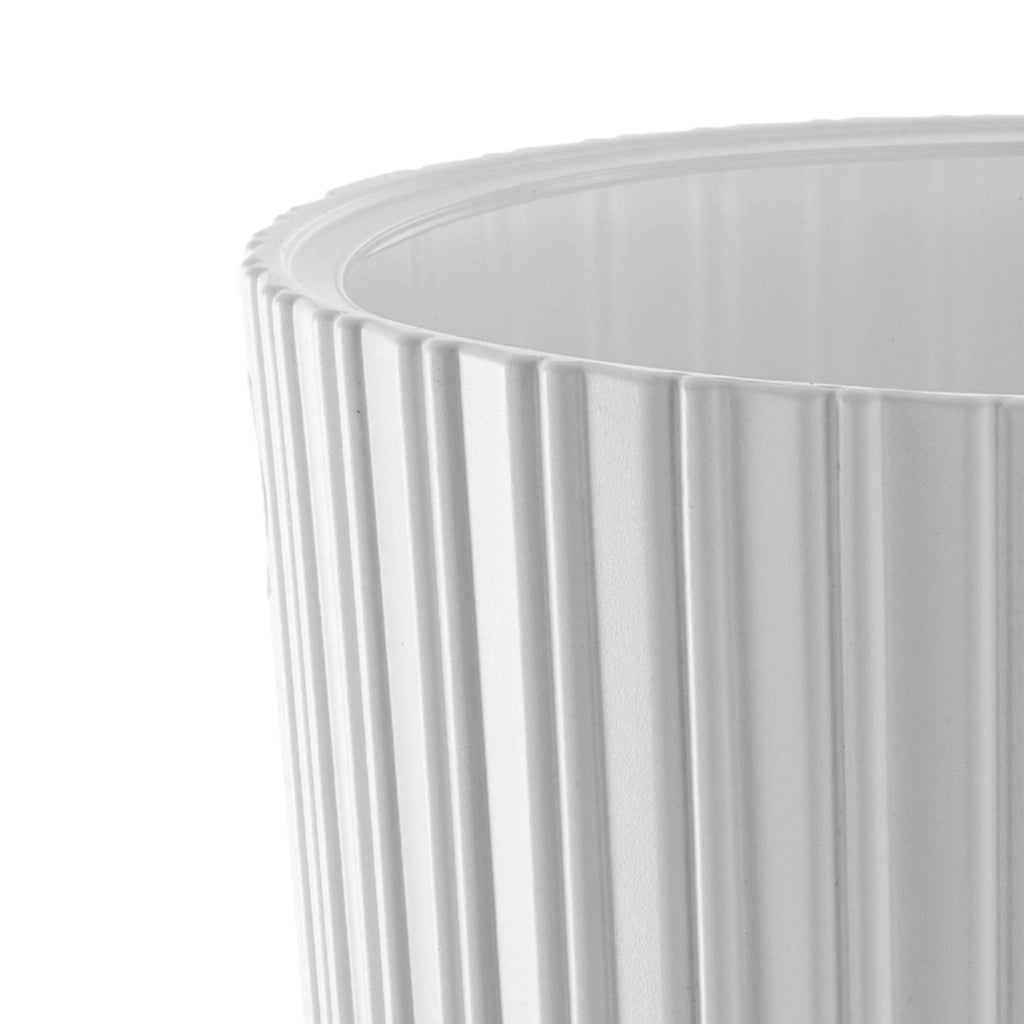 Vaso da fiori KADAX da 30 cm con coperchio e inserto, in plastica bianca.