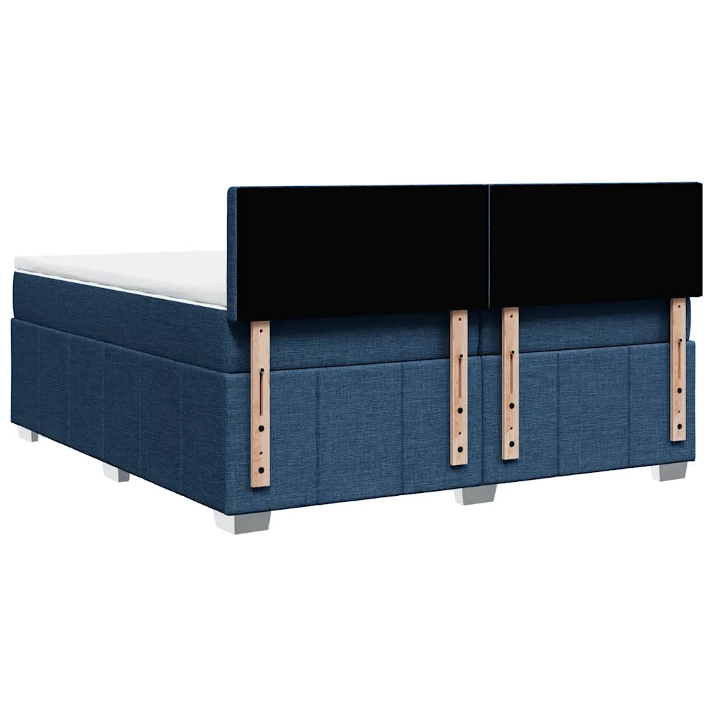 Giroletto a Molle con Materasso Blu 200x200 cm in Tessuto